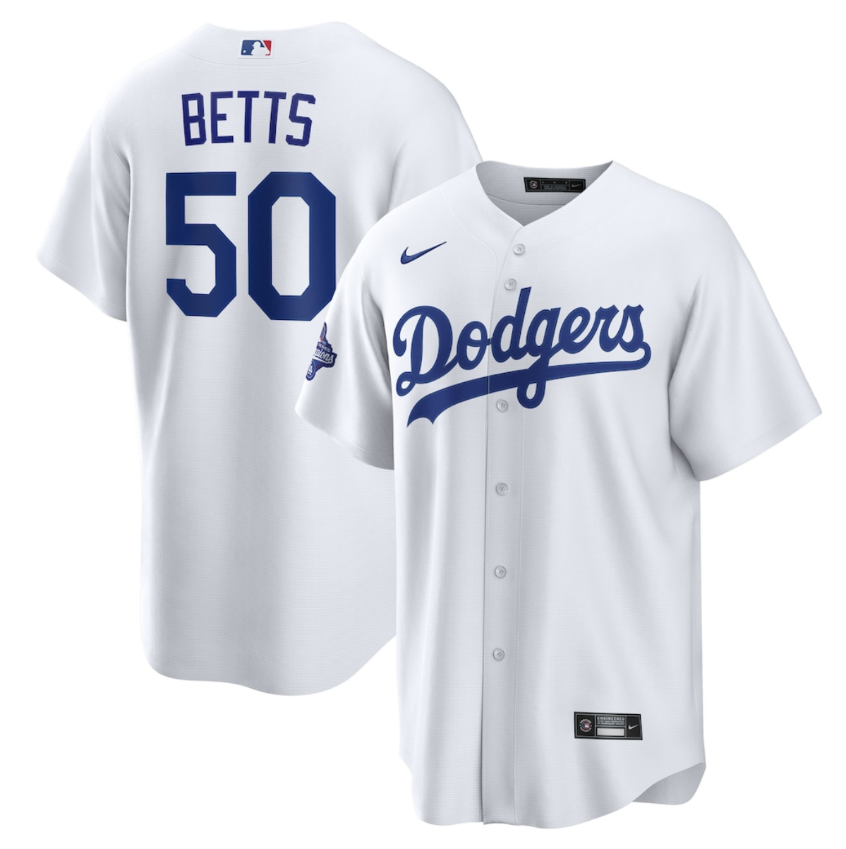 Los Angeles Dodgers #50 Mookie Betts White 2025 World Series Champions Home Cool Base Stitched Jersey - Zenithce
