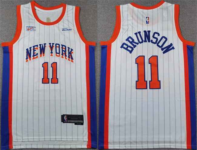 New York Knicks #11 Jalen Brunson White 2024-25 City Edition Stitched Jersey - Zenithce