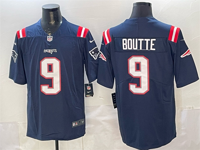 New England Patriots #9 Kayshon Boutte Navy Vapor Limited Stitched Jersey - Zenithce