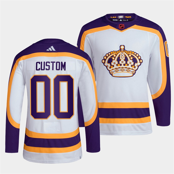 Los Angeles Kings Custom White 2022 Reverse Retro Stitched Jersey - Zenithce