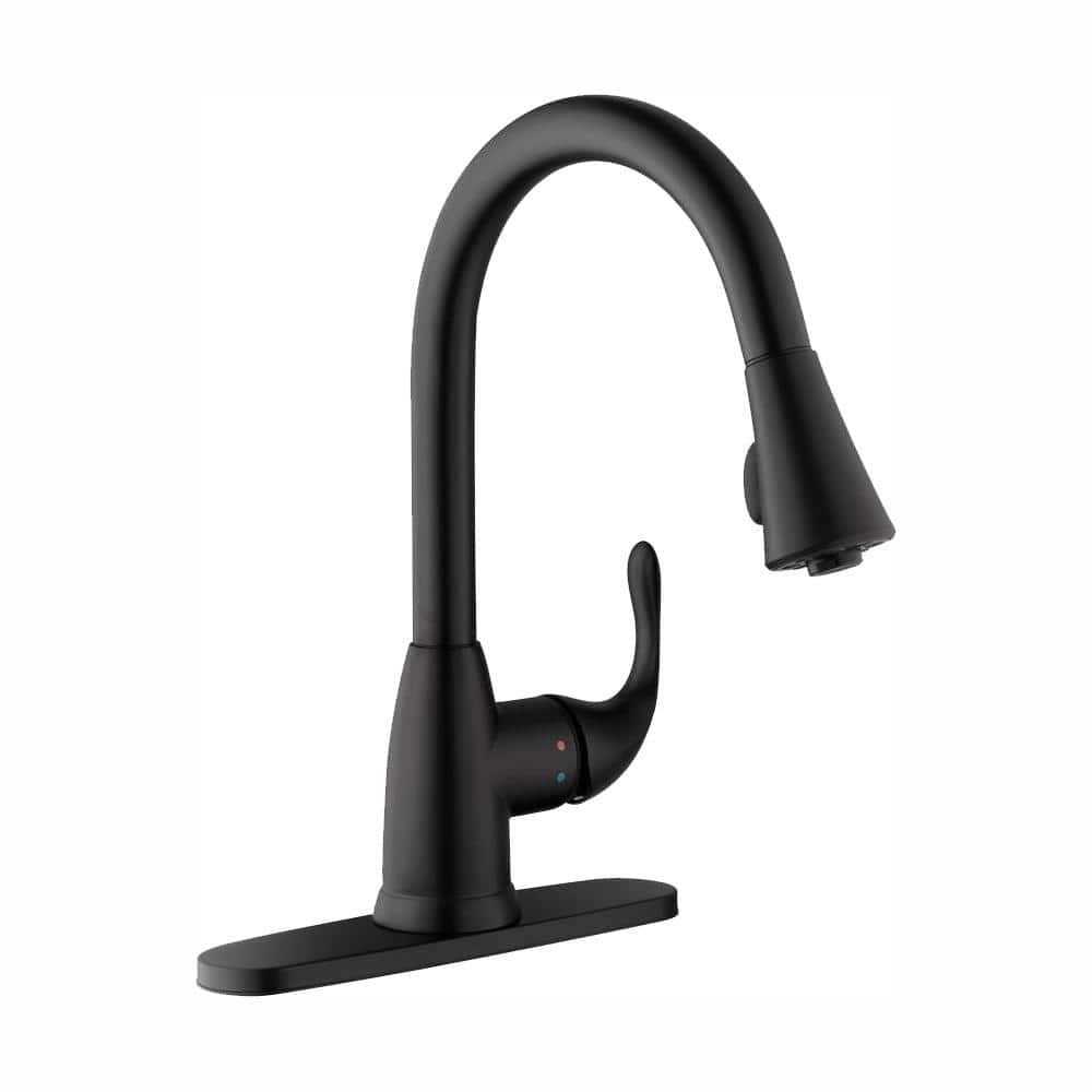 Glacier Bay Mandouri Single-Handle Spring Neck Pull-Down Kitchen Faucet with Soap Dispenser - Zenithce