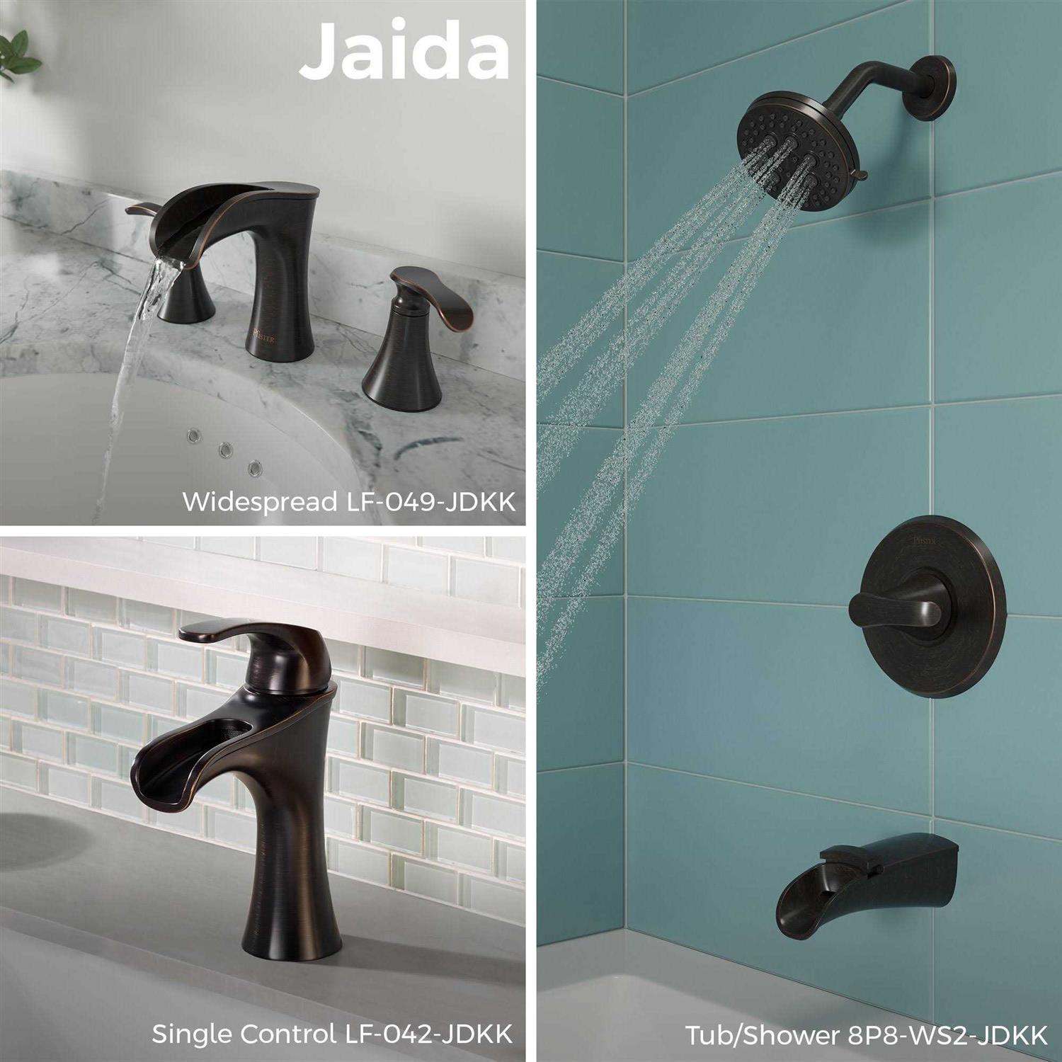 Pfister Jaida 2-Handle 8 inch Widespread Bathroom Faucet in Spot Defense Brushed Nickel LF-049-JDGS - Zenithce