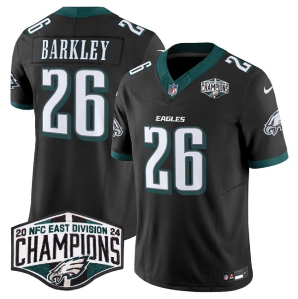Philadelphia Eagles #26 Saquon Barkley Black 2024 New NFC East Champions F.U.S.E. Vapor Untouchable Limited Stitched Jersey - Zenithce