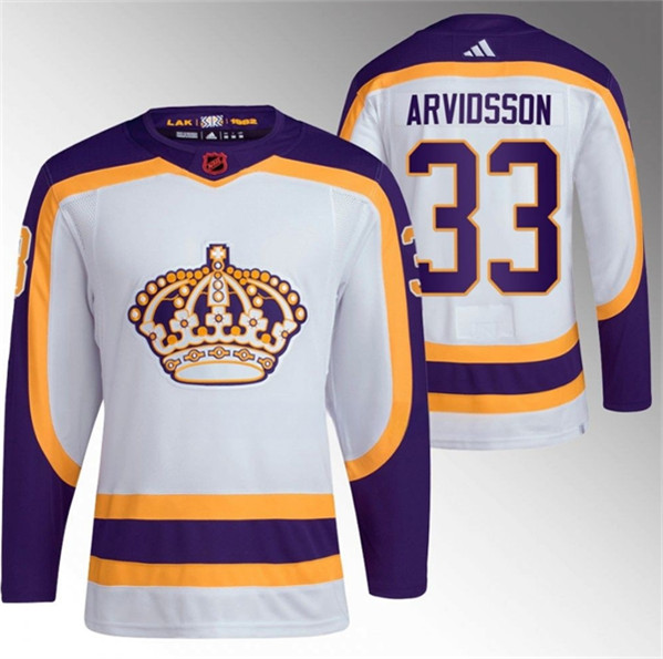 Los Angeles Kings #33 Viktor Arvidsson White 2022 Reverse Retro Stitched Jersey - Zenithce