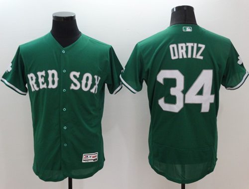 Red Sox #34 David Ortiz Green Celtic Flexbase Authentic Collection Stitched Jersey - Zenithce