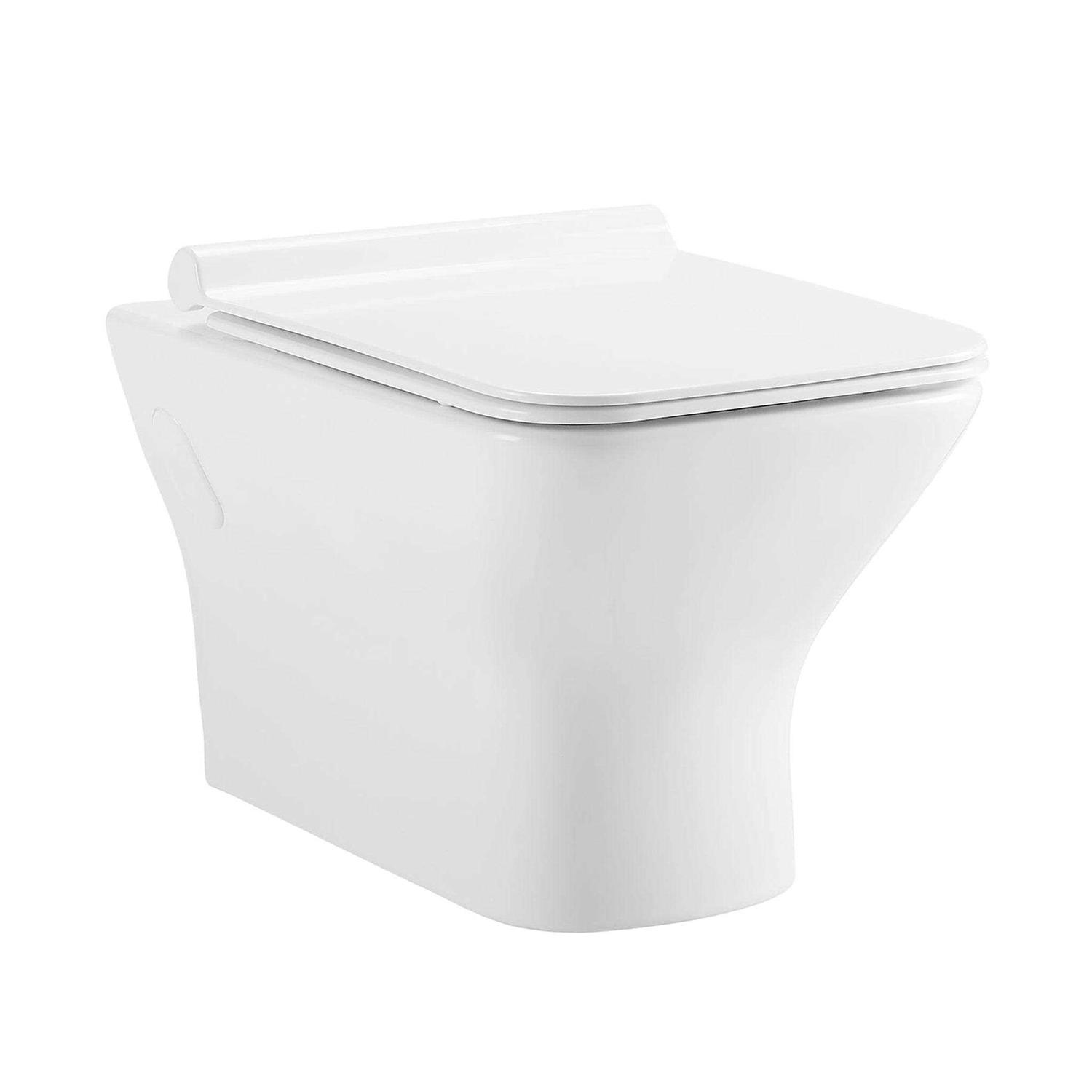 Swiss Madison Carre One-Piece Square Toilet Left Side Flush Handle Toilet 1.28 GPF - Zenithce