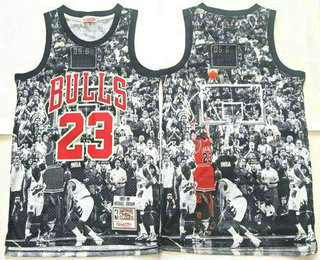 Chicago Bulls #23 Michael Jordan Black Last Throw Swingman Jersey - Zenithce