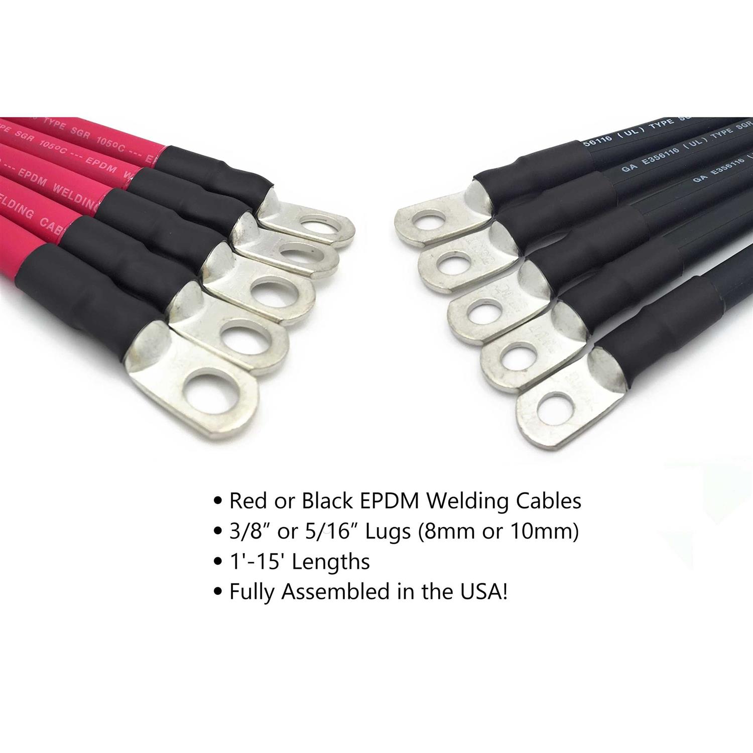 END GAME 4 AWG Gauge Fully Assembled Battery Cables, 1-15ft Lengths, Positive or Negative Wire - Zenithce