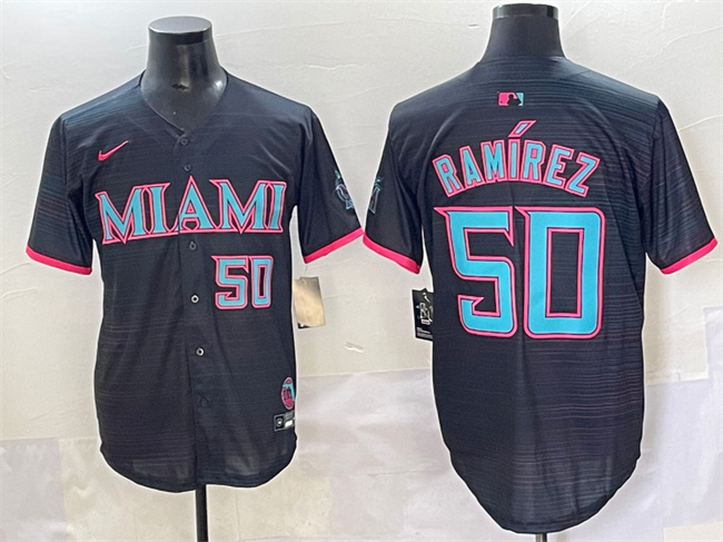 Miami Marlins #50 Agustín Ramírez Black 2025 City Connect Limited Stitched Jersey - Zenithce