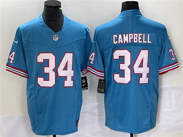 Tennessee Titans #34 Earl Campbell Light Blue 2023 F.U.S.E. Vapor Limited Throwback Stitched Jersey - Zenithce