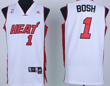 Miami Heat #1 Chris Bosh White Swingman Jersey - Zenithce