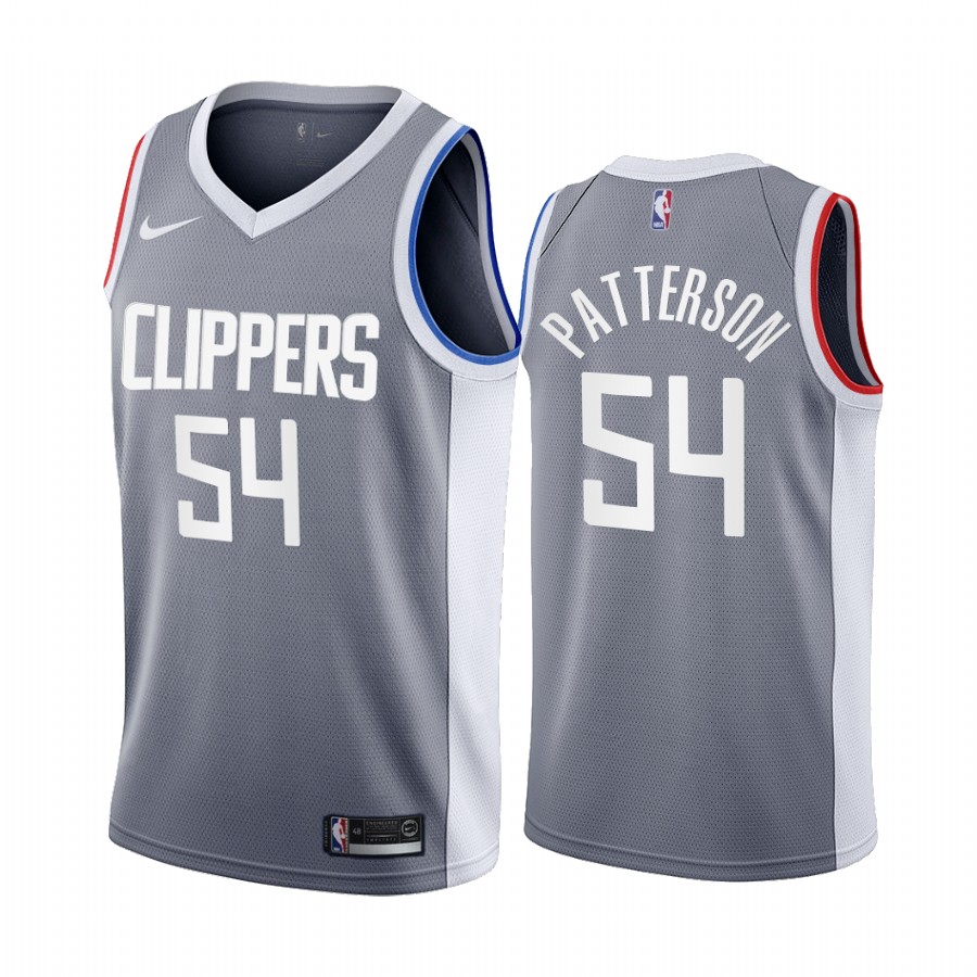 Los Angeles Clippers #54 Patrick Patterson Gray Swingman 2020-21 Earned Edition Jersey - Zenithce