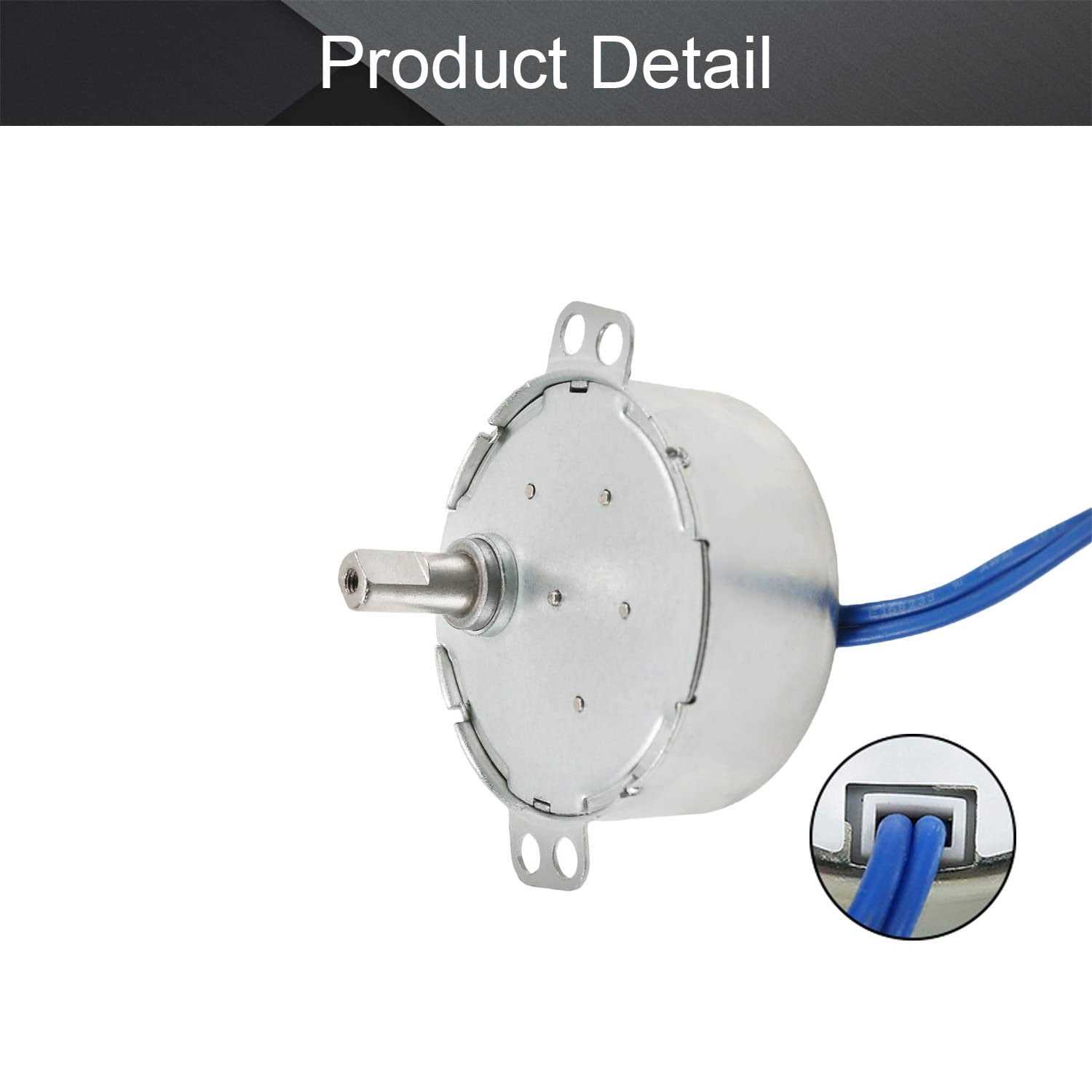 Fielect Synchronous Motor AC 110V Turntable Motor CW/CCW Direction 4W TYC-50 Double Flat Tapping Shaft - Zenithce