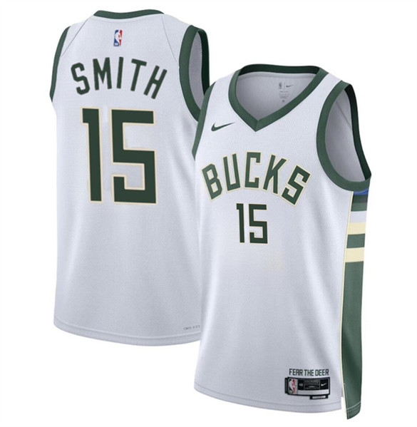 Milwaukee Bucks #15 Tyler Smith White 2024 Draft Association Edition Stitched Jersey - Zenithce