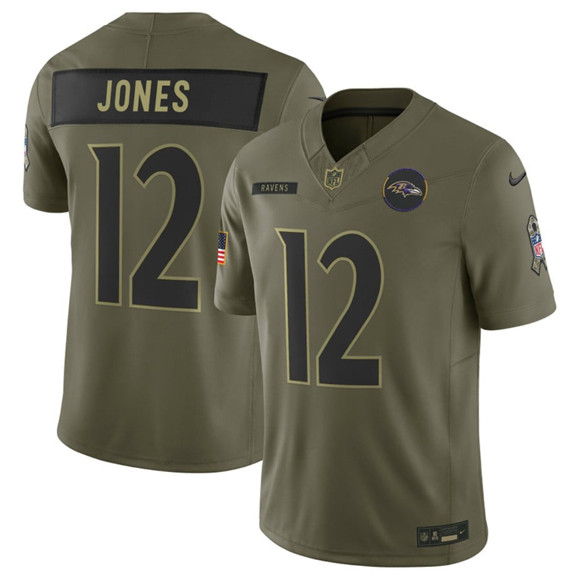 Baltimore Ravens #12 Jacoby Jones Olive 2025 Salute to Service Limited Stitched Jersey - Zenithce
