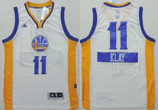 Golden State Warriors #11 Klay Thompson Revolution 30 Swingman 2014 Christmas Day White Jersey - Zenithce