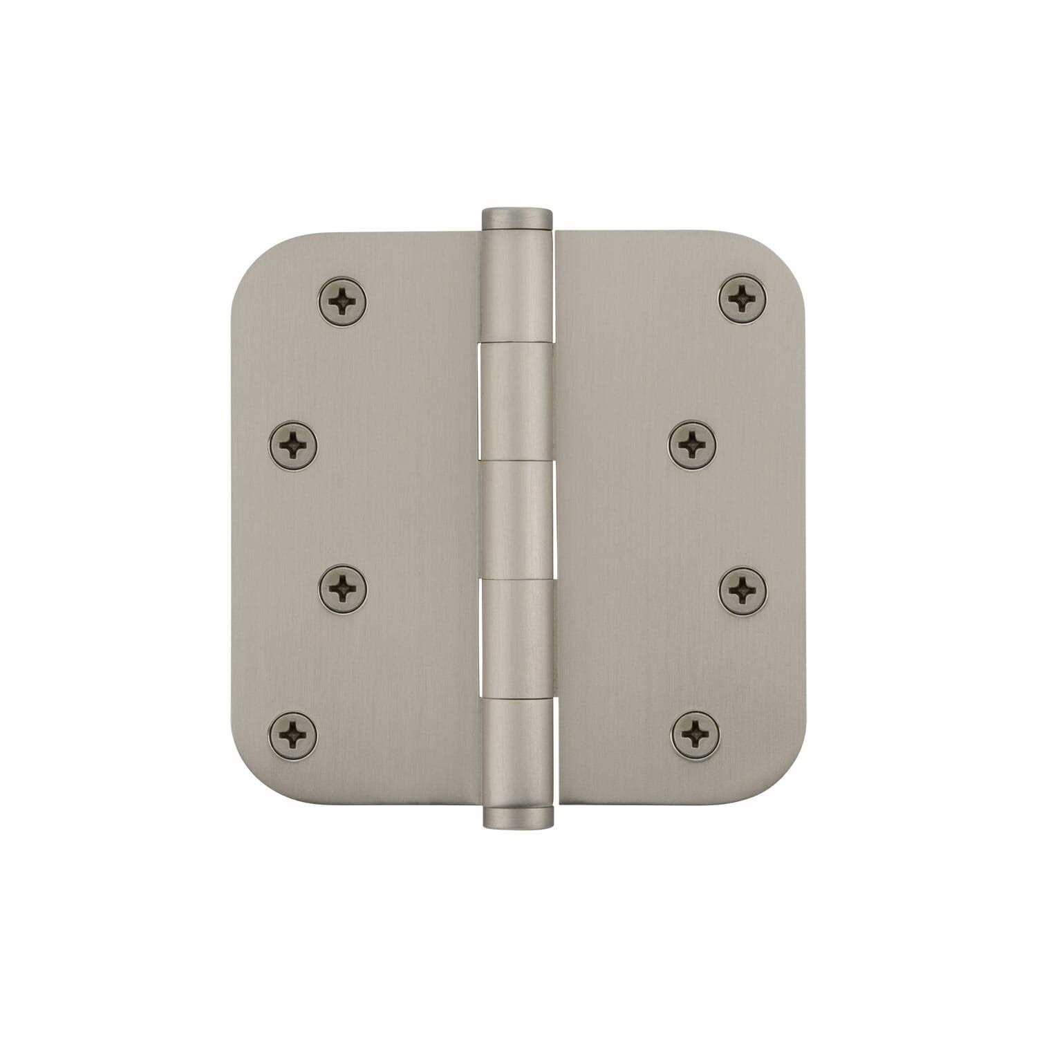 Viaggio Circolo 4 Button Tip Residential Hinge with 5/8 Radius Corners in Satin - Zenithce