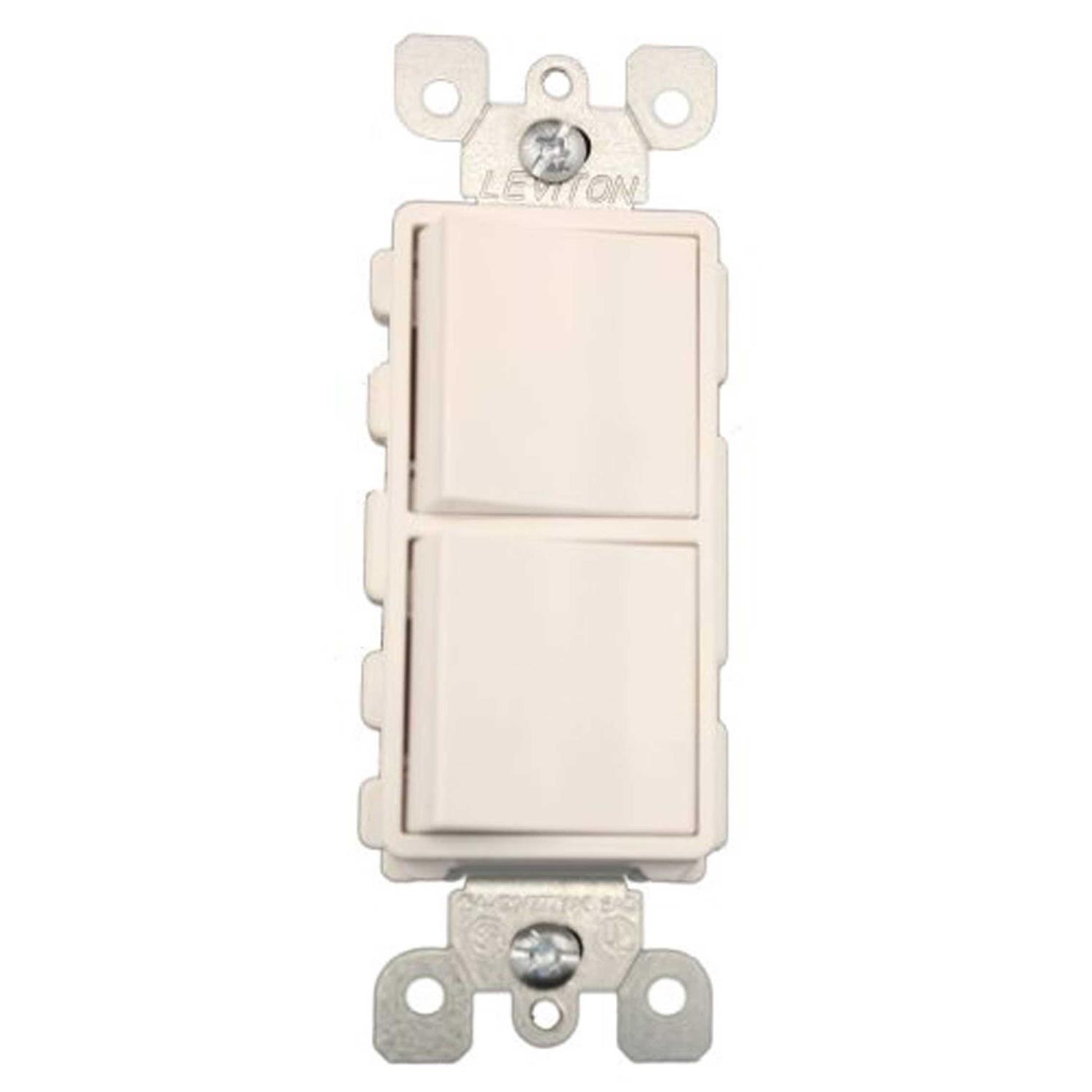 Leviton 5640-W Decora 3-Way/3-Way AC Combination Switch - Zenithce