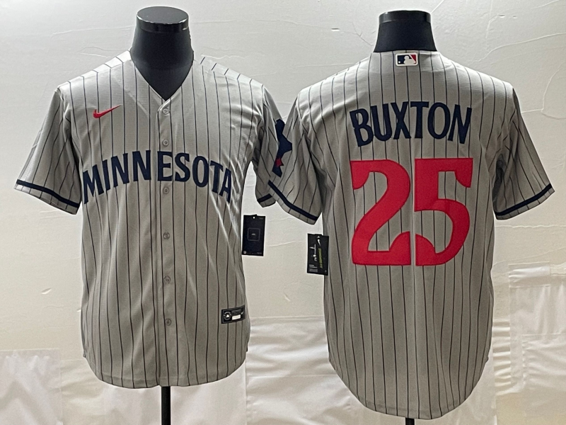 Minnesota Twins #25 Byron Buxton Gray Cool Base Stitched Jersey - Zenithce