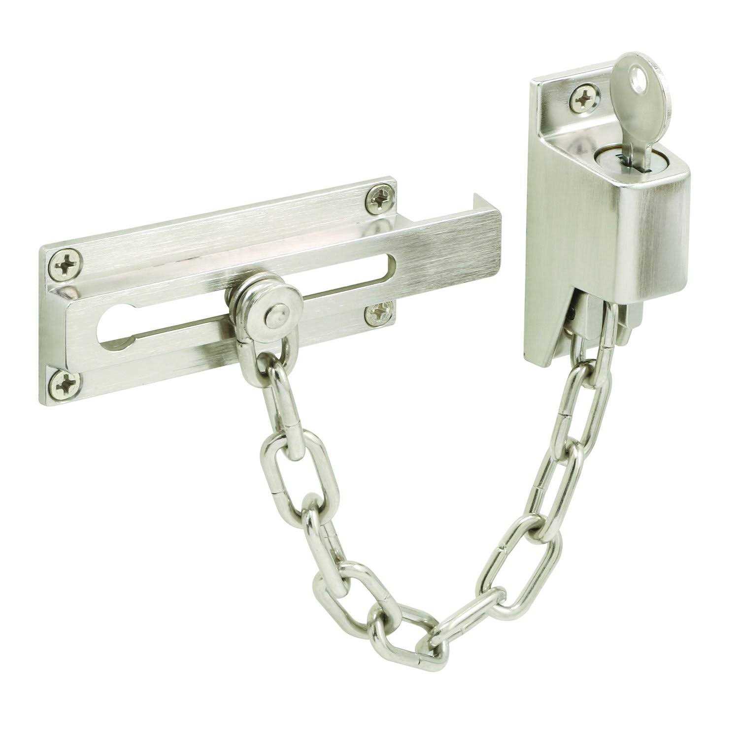 Defender Security Satin Nickel Chain Door Guard U 10304 - Zenithce