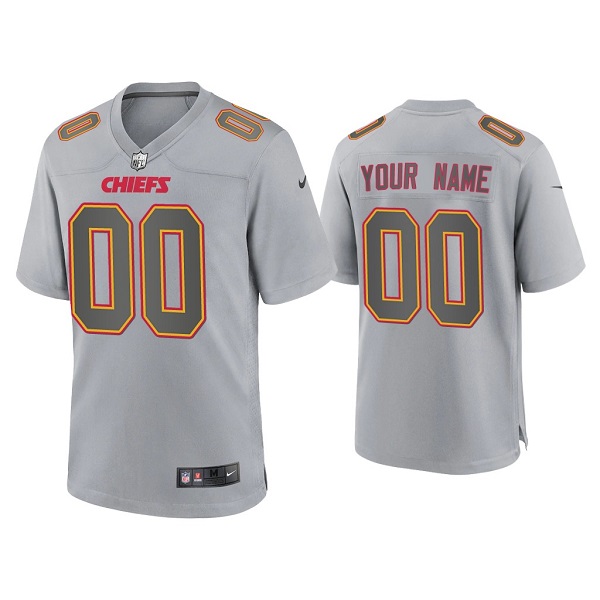 Kansas City Chiefs Customized Custom Gray Atmosphere Fashion Stitched Game Jersey - Zenithce
