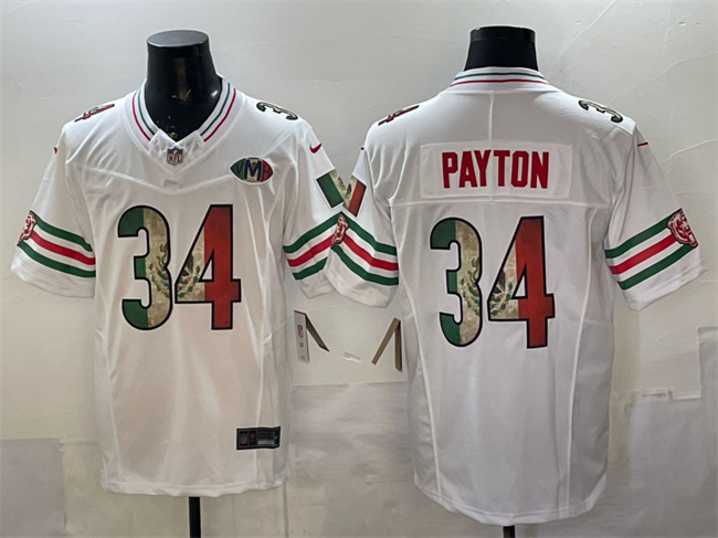 Chicago Bears #34 Walter Payton White Mexico F.U.S.E. With VMH Patch Stitched Jersey - Zenithce