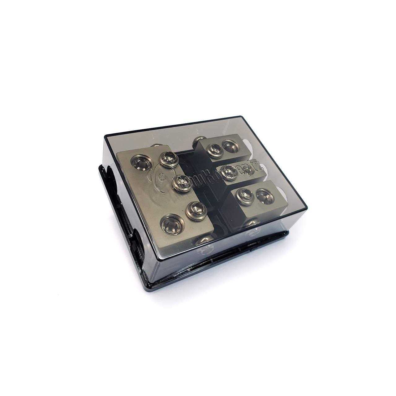 KnuKonceptz Bassik High Current 3 Way 0 Gauge Fuse Distribution Block - Zenithce