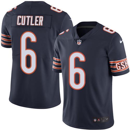 Bears #6 Jay Cutler Navy Blue Stitched Limited Rush Nike Jersey - Zenithce