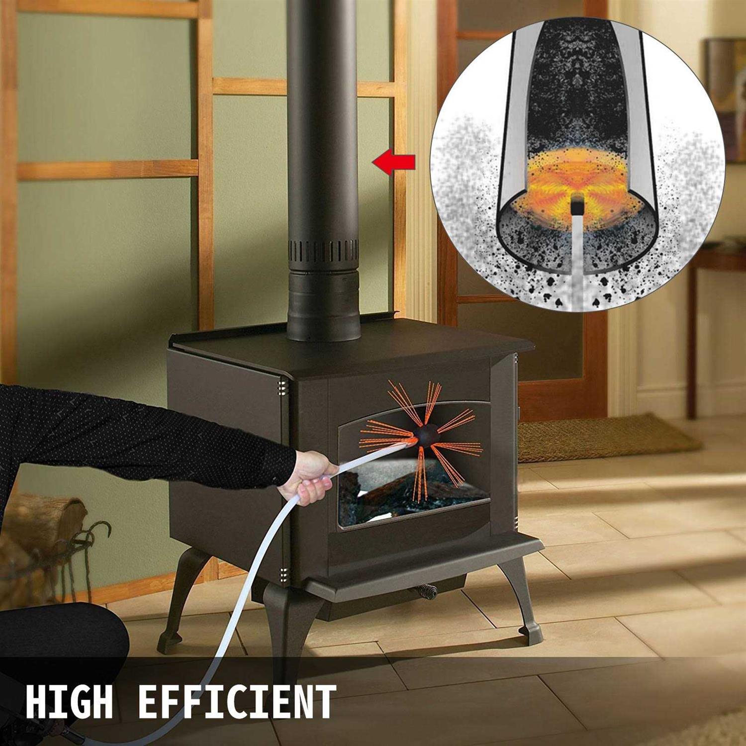 VEVOR Chimney Sweep Kit Chimney Brush Kit Driven by Drill Chimney Clean Kit - Zenithce