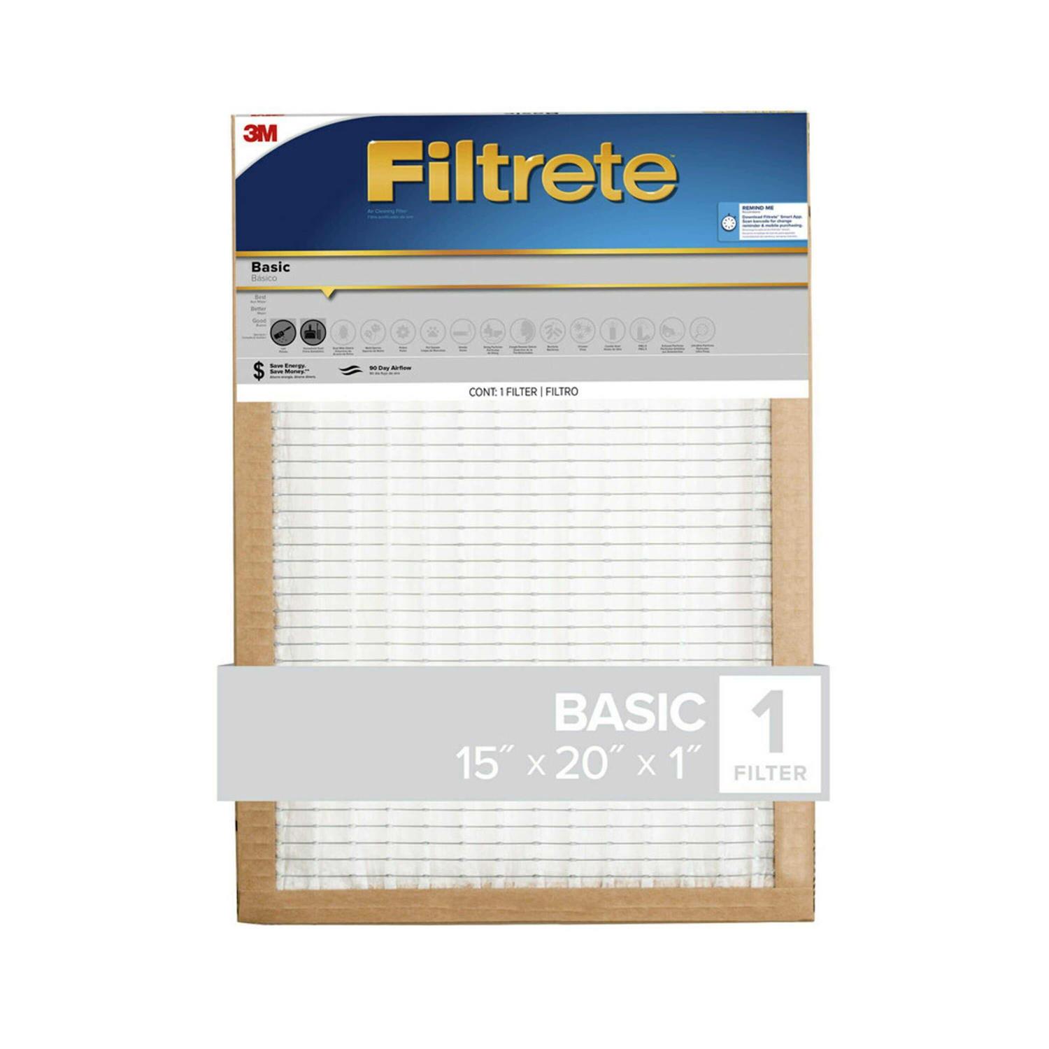 Filtrete 16-in W x 20-in L x 1-in 5 MERV Basic Pleated Air Filter FBL - Zenithce