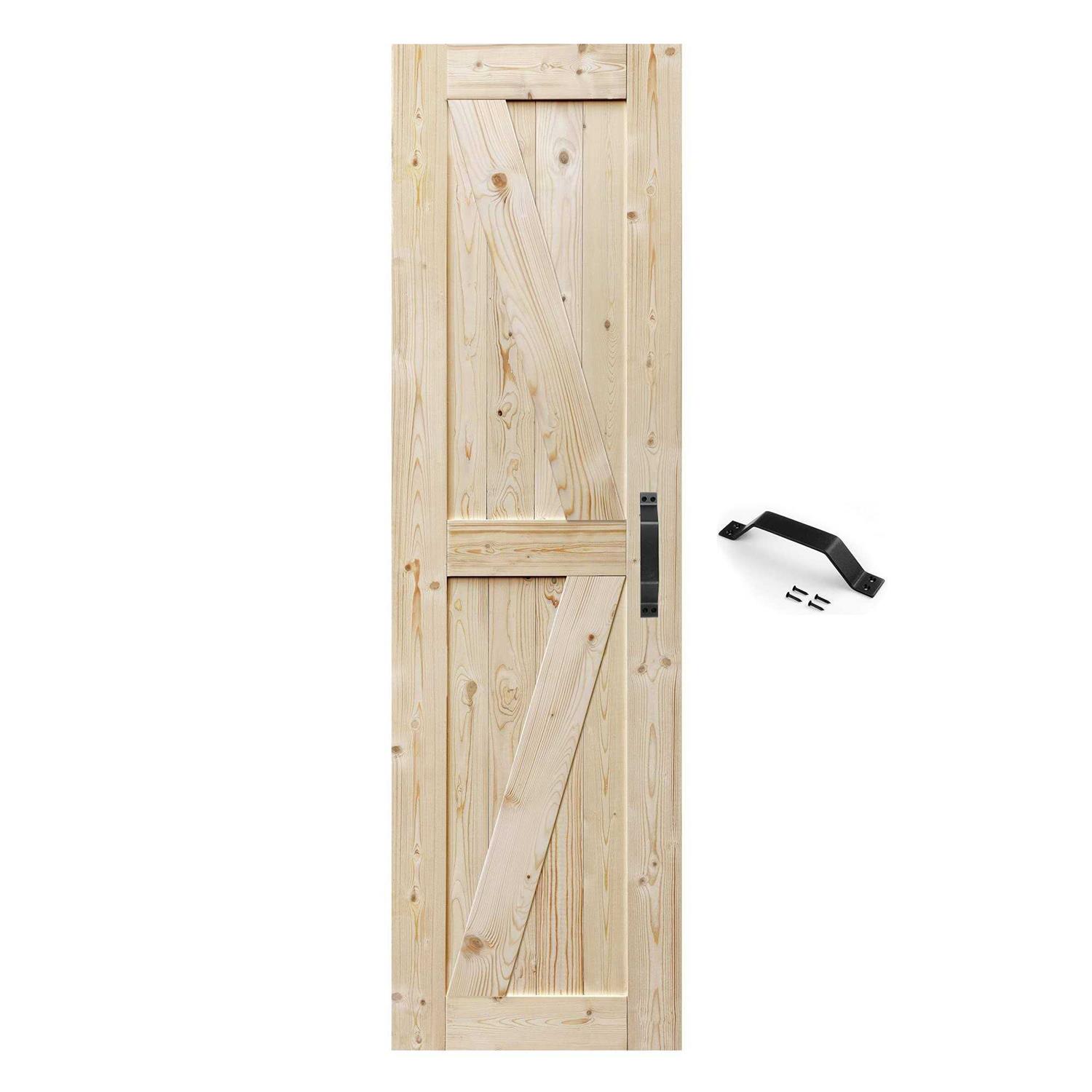 Paneled Wood Unfinished Barn Door without Installation Hardware Kit Homacer - Zenithce
