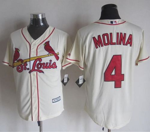 Cardinals #4 Yadier Molina Cream New Cool Base Stitched Jersey - Zenithce
