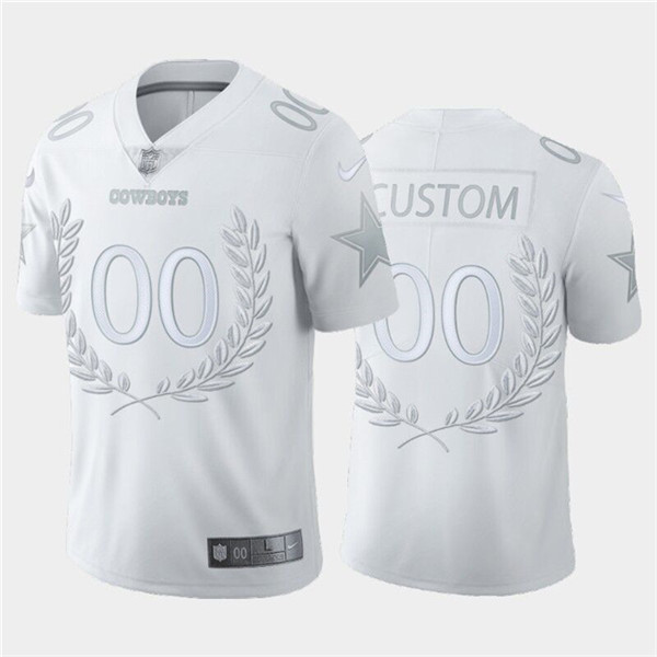 Dallas Cowboys Customized White MVP Stitched Limited Jersey - Zenithce