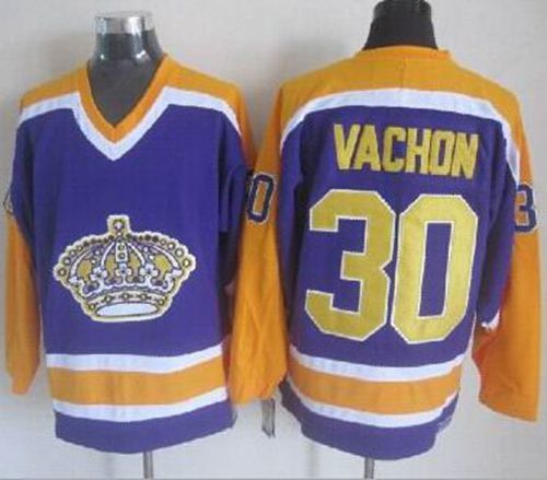 Kings #30 Rogie Vachon Purple CCM Throwback Stitched Jersey - Zenithce