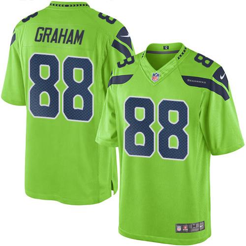 Seahawks #88 Jimmy Graham Green Stitched Limited Rush Nike Jersey - Zenithce