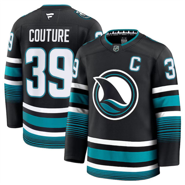 San Jose Sharks #39 Logan Couture Black 2024-25 Alternate Stitched Jersey - Zenithce
