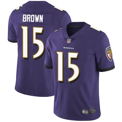 Baltimore Ravens #15 Marquise Brown Purple Vapor Untouchable Jersey - Zenithce