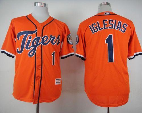 Tigers #1 Jose Iglesias Orange Cool Base Stitched Jersey - Zenithce