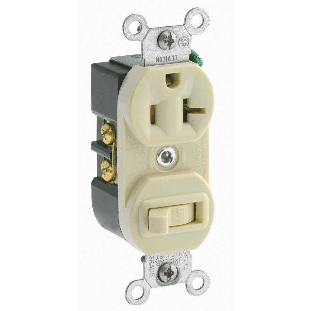 Leviton 5335-I Combination Toggle Switch / Duplex Receptacle - Zenithce