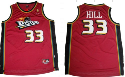 Detroit Pistons #33 Grant Hill Red Swingman Throwback Jersey - Zenithce