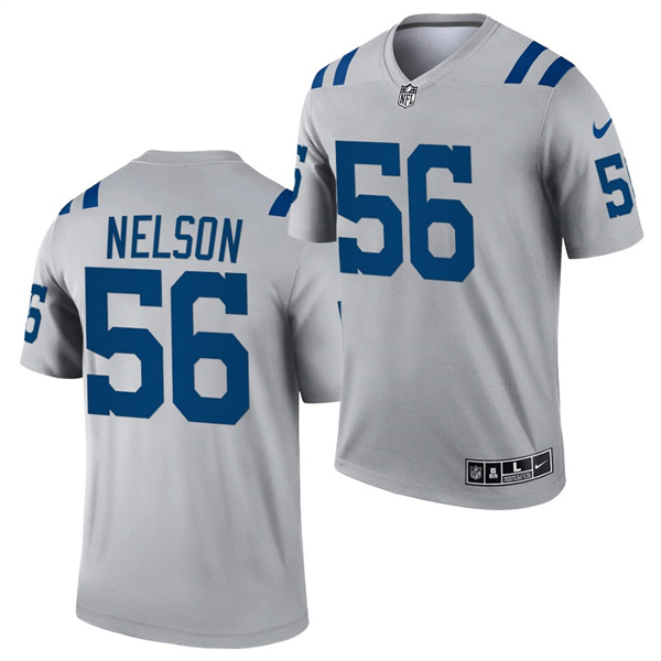 Indianapolis Colts #56 Quenton Nelson Gray Inverted Legend Stitched Jersey - Zenithce