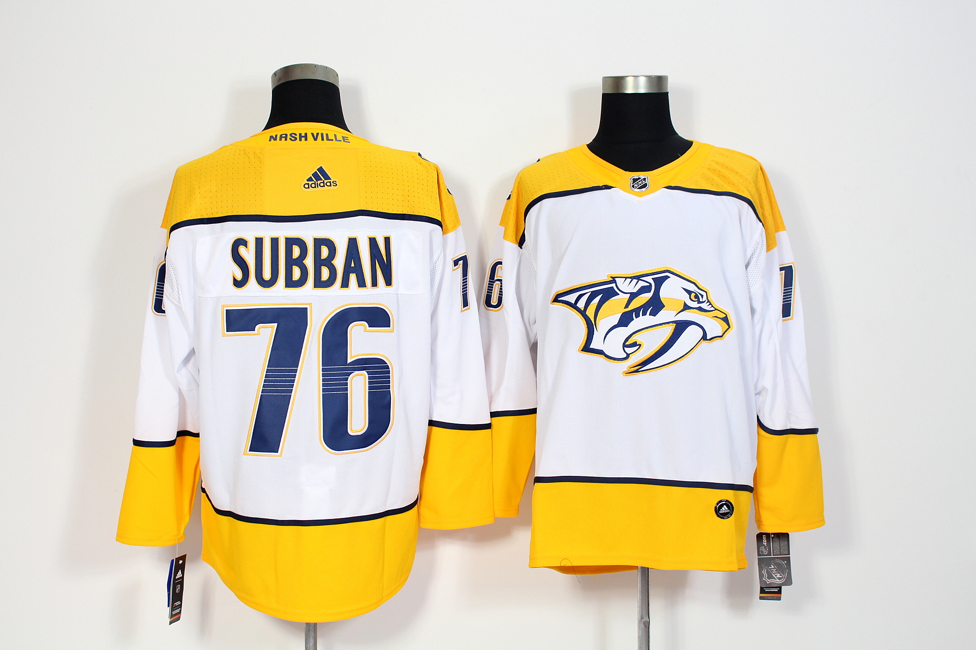 Nashiville Predators #76 P.K Subban White Stitched Adidas Jersey - Zenithce