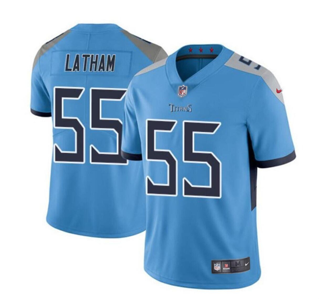 Tennessee Titans #55 JC Latham Blue 2024 Draft Vapor Limited Stitched Jersey - Zenithce