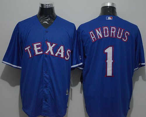 Rangers #1 Elvis Andrus Blue New Cool Base Stitched Jersey - Zenithce