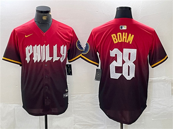 Philadelphia Phillies #28 Alec Bohm Red 2024 City Connect Limited Stitched Jersey - Zenithce