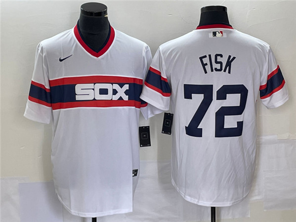Chicago White Sox #72 Carlton Fisk White Cool Base Stitched Jersey - Zenithce