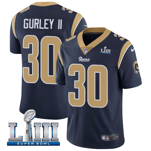 Los Angeles Rams #30 Todd Gurley II Navy Blue Super Bowl LIII Vapor Untouchable Limited Stitched Jersey - Zenithce