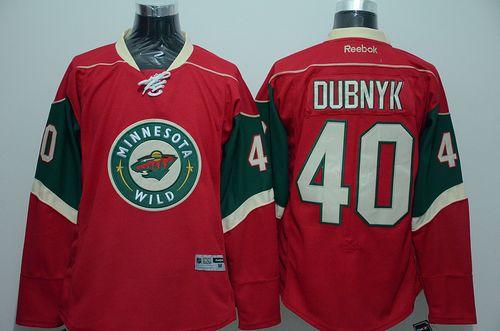 Wild #40 Devan Dubnyk Red Stitched Jersey - Zenithce