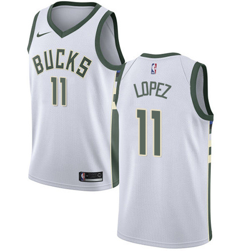 Bucks #11 Brook Lopez White Swingman Association Edition Jersey - Zenithce