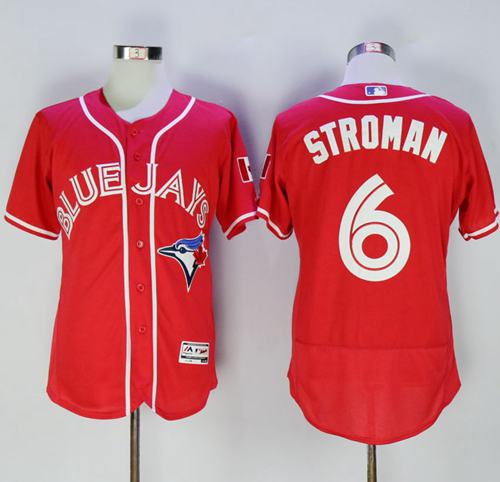 Blue Jays #6 Marcus Stroman Red Flexbase Authentic Collection Canada Day Stitched Jersey - Zenithce